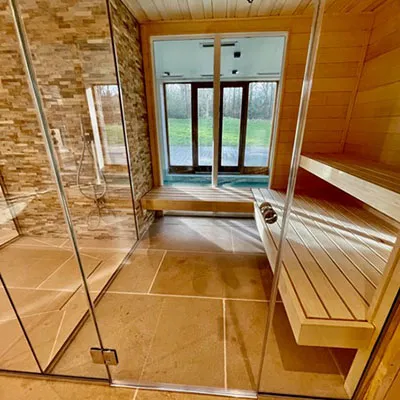 wooden bathroom