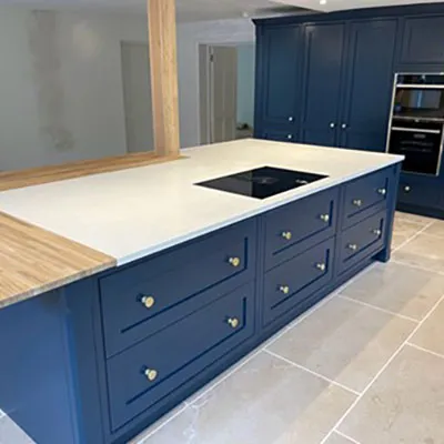 blue kitchen